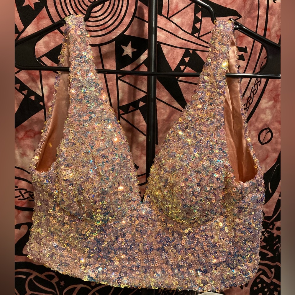 Sequins Crop Top